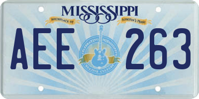 MS license plate AEE263