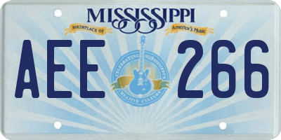 MS license plate AEE266
