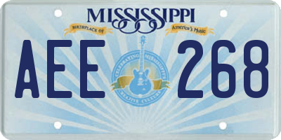 MS license plate AEE268