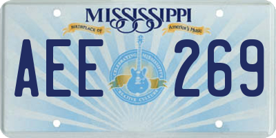 MS license plate AEE269