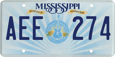 MS license plate AEE274