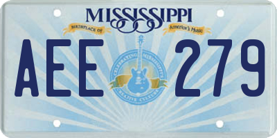 MS license plate AEE279