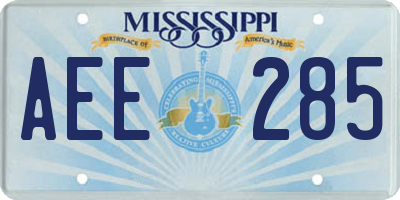 MS license plate AEE285
