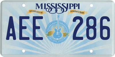 MS license plate AEE286
