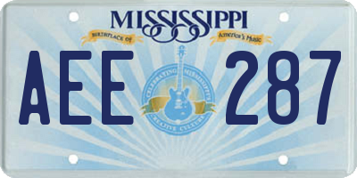 MS license plate AEE287