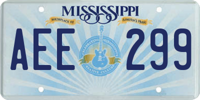 MS license plate AEE299
