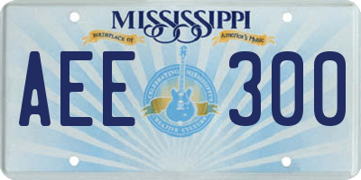 MS license plate AEE300
