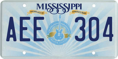 MS license plate AEE304