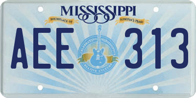 MS license plate AEE313