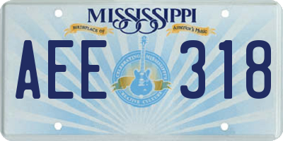 MS license plate AEE318
