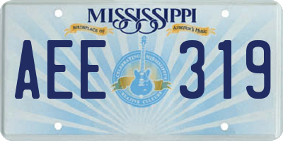 MS license plate AEE319