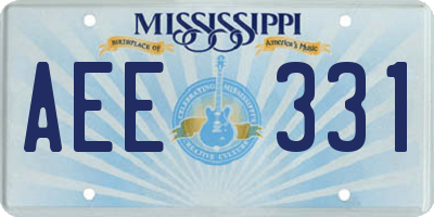 MS license plate AEE331