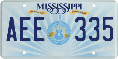 MS license plate AEE335