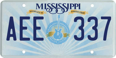 MS license plate AEE337