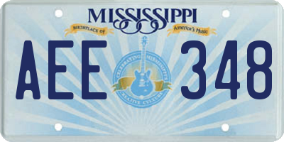 MS license plate AEE348