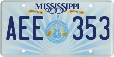MS license plate AEE353