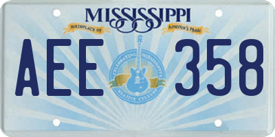MS license plate AEE358