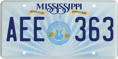 MS license plate AEE363