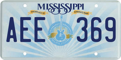 MS license plate AEE369