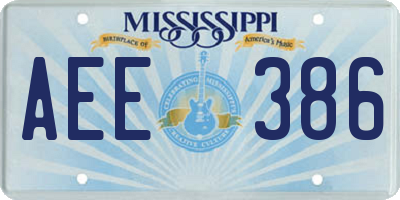 MS license plate AEE386