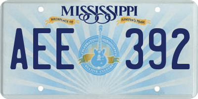 MS license plate AEE392