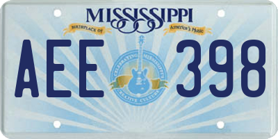 MS license plate AEE398