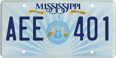 MS license plate AEE401