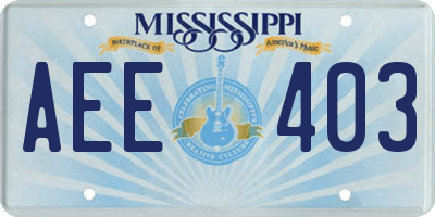 MS license plate AEE403
