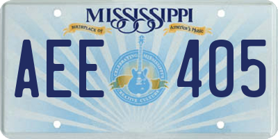 MS license plate AEE405
