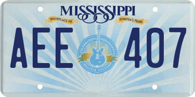 MS license plate AEE407