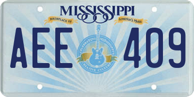 MS license plate AEE409