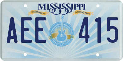 MS license plate AEE415