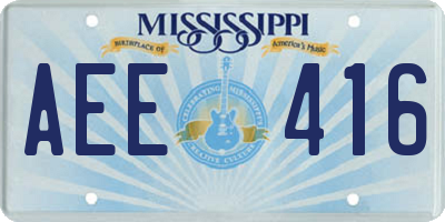 MS license plate AEE416