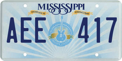 MS license plate AEE417