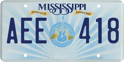 MS license plate AEE418