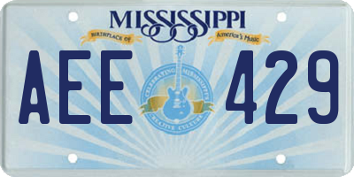 MS license plate AEE429
