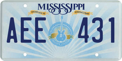 MS license plate AEE431
