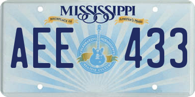MS license plate AEE433