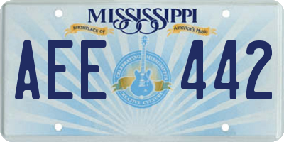 MS license plate AEE442