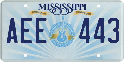 MS license plate AEE443