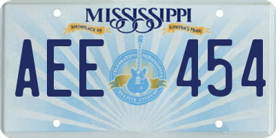 MS license plate AEE454