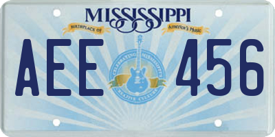 MS license plate AEE456