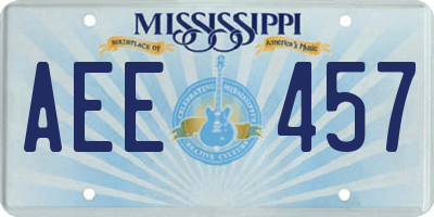 MS license plate AEE457