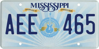 MS license plate AEE465