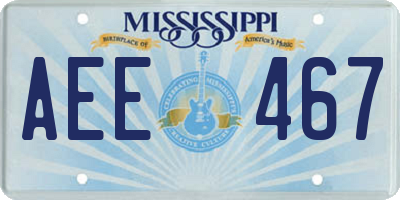 MS license plate AEE467