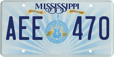 MS license plate AEE470