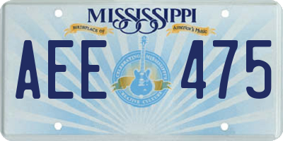 MS license plate AEE475
