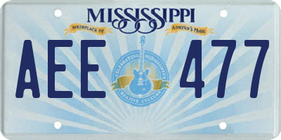 MS license plate AEE477