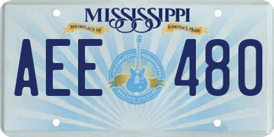 MS license plate AEE480
