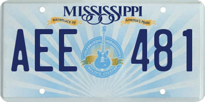 MS license plate AEE481